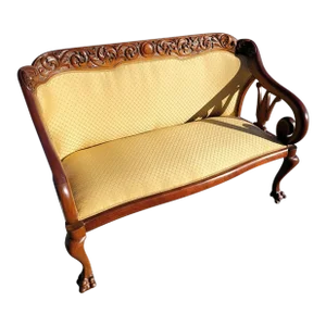 19th Century Mahogany Chippendale Loveseat Newly Upholstered