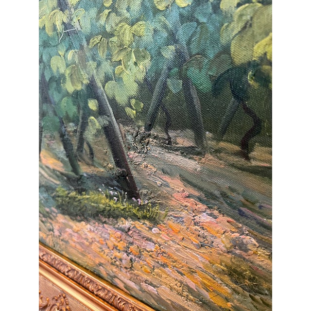 Tuscan Countryside Impressionist Oil Painting, Framed For Sale - Image 13 of 18