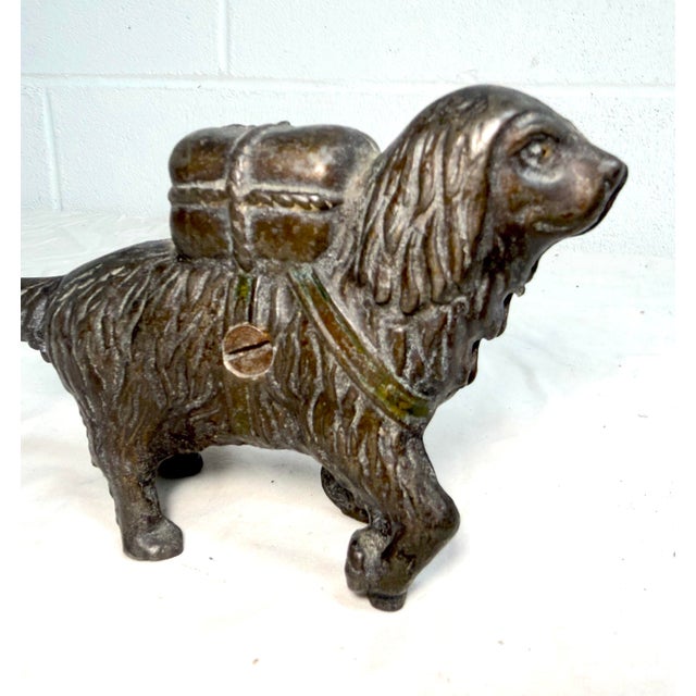 Antique Early 1900's Cast Iron St Bernard Dog Pack Still Coin Bank a.c. Williams For Sale In New York - Image 6 of 9