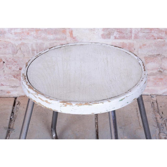 Bauhaus Stool in Beech, Chrome, and Steel from Mücke-Melder, Czech, 1930s For Sale - Image 4 of 10