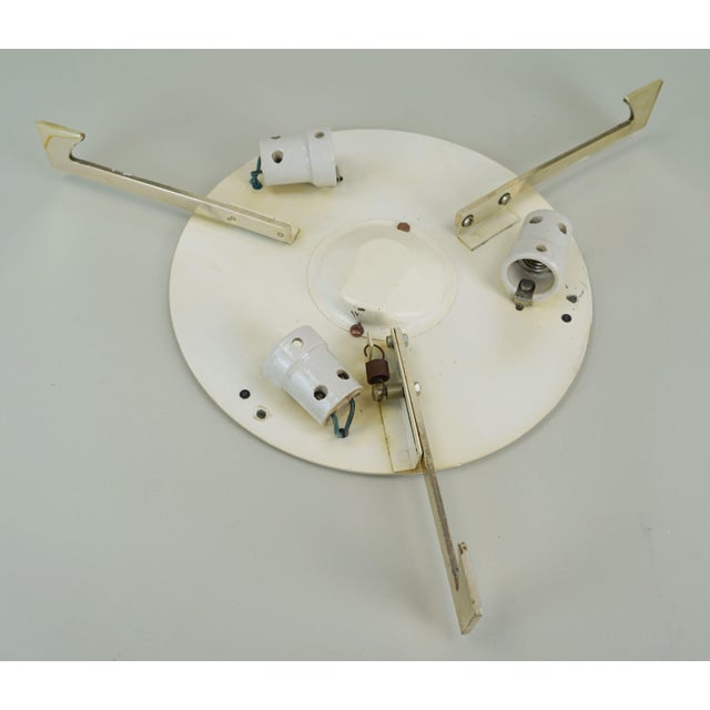 Vintage Ice Glass Ceiling Lamp Flush Mount with Relief Surface from Kaiser-Leuchten, 1960s For Sale - Image 17 of 18