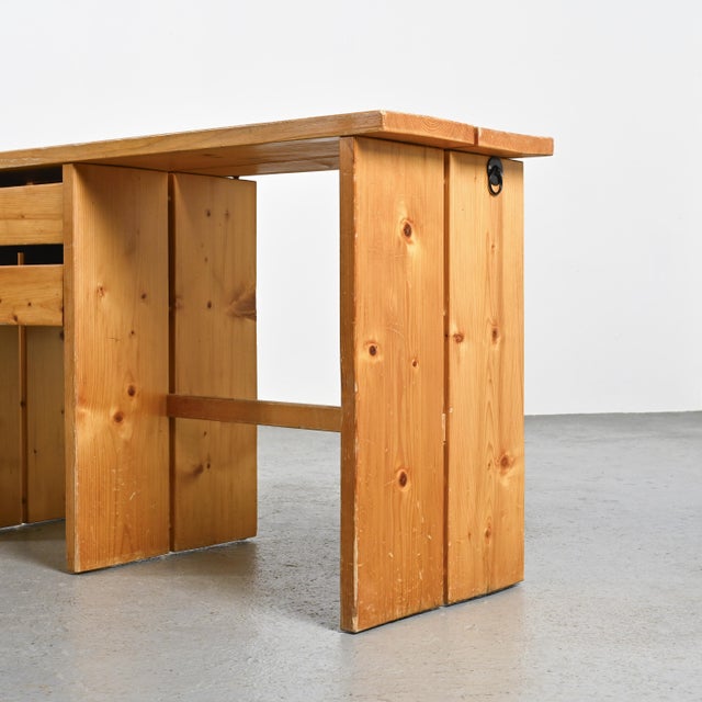 Pine Desk from Mobilier Gal La Plagne, 1960s For Sale - Image 9 of 11