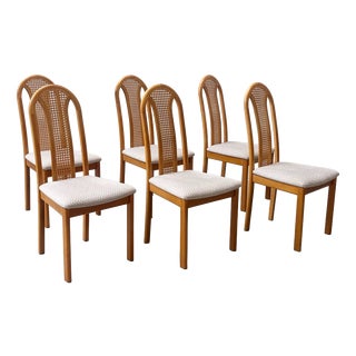 Vintage Dining Chairs with Viennese Caning from Lübke, 1980s, Set of 6 For Sale