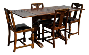 Extendable Draw Leaf Table and Chairs, Set of 5