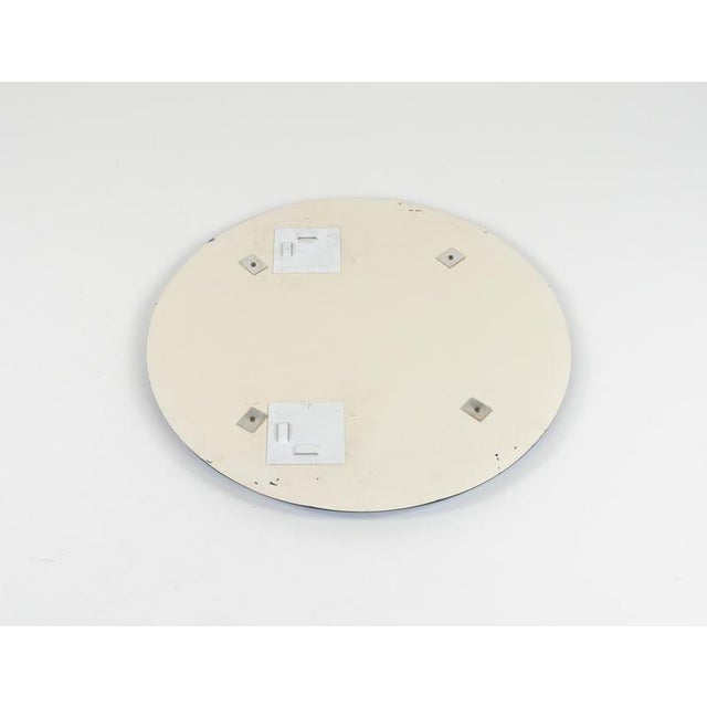 Mid-Century Modern Round Wall Mirror with Blue Frame, 1970s For Sale - Image 13 of 14