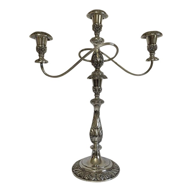 Mid 20th Century 1847 Rogers "Heritage" Silverplated Candelabra For Sale