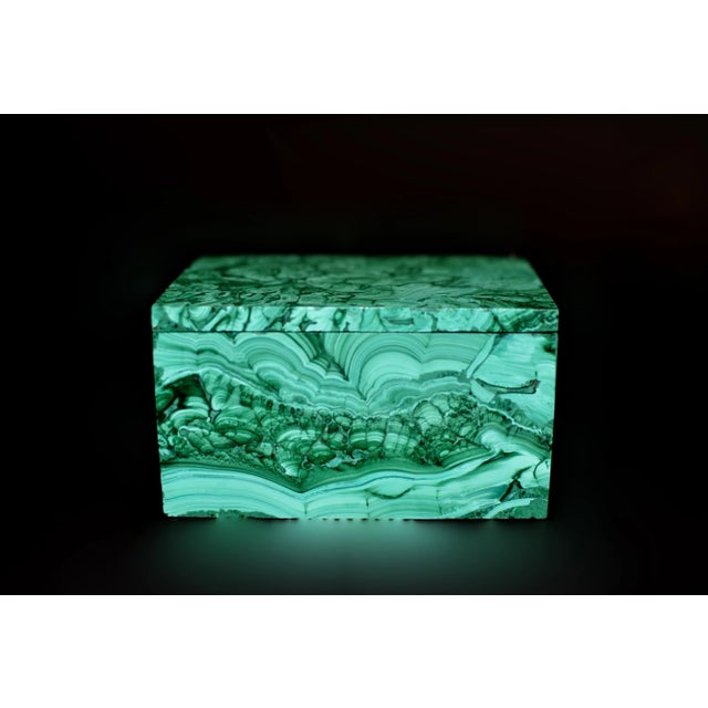 Natural Malachite Box Waves Italian Hand Crafted For Sale - Image 10 of 10