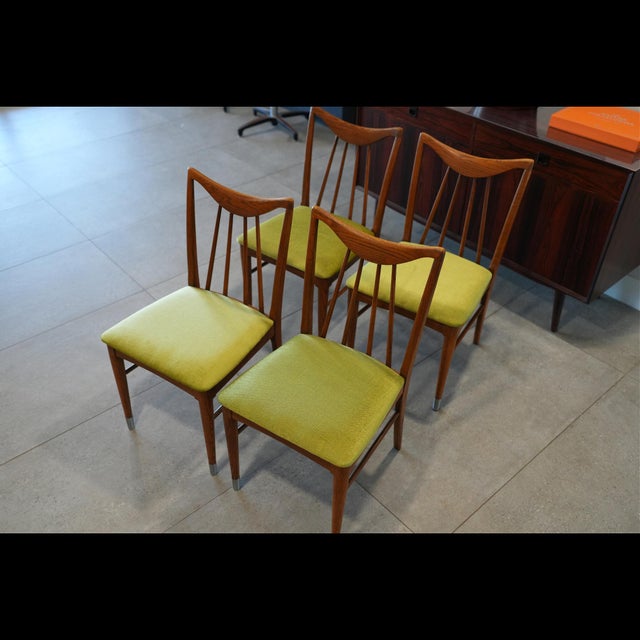 Wood Four Attributed To Keller Furniture Oak Valkerie Ii Dining Chairs by Edmond J Spence MCM For Sale - Image 7 of 9