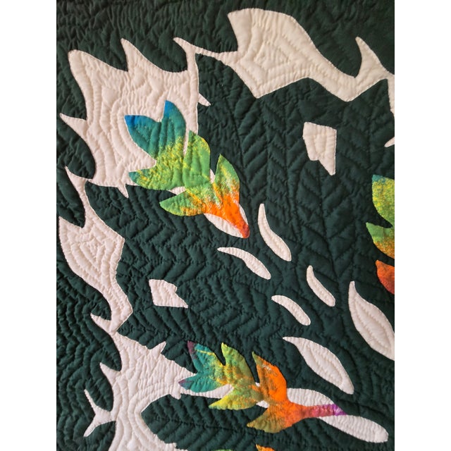 Late 20th Century Hawaiian Quilted Wall Hanging For Sale - Image 4 of 13