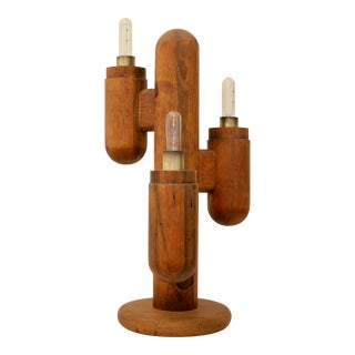 Modeline Wood Cactus Lamp For Sale