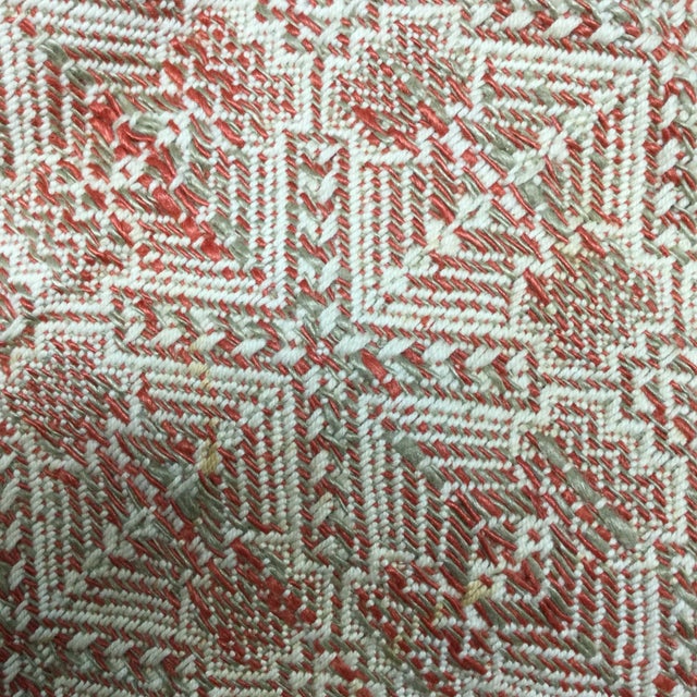 Vanilla Hand Woven Rustic Vintage Coverlet or Throw For Sale - Image 8 of 9