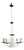 White & Black Murano 5 Arm Chandelier Fixture For Sale