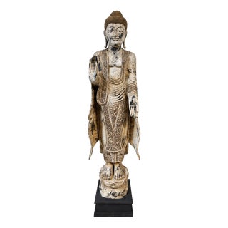 Myanmar School, Buddha Sculpture, 1800s, Wood For Sale