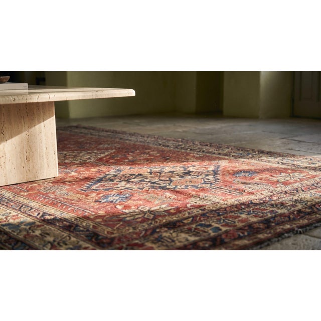 1890s Red Medallion Antique Persian Ghashghaie Carpet 5'6" X 11' Knotted Wool Rug Runner For Sale - Image 12 of 14