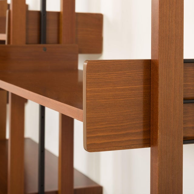 Italian Four Bay Free Standing Wall Unit in the style of Gio Ponti, 1970s For Sale - Image 14 of 18