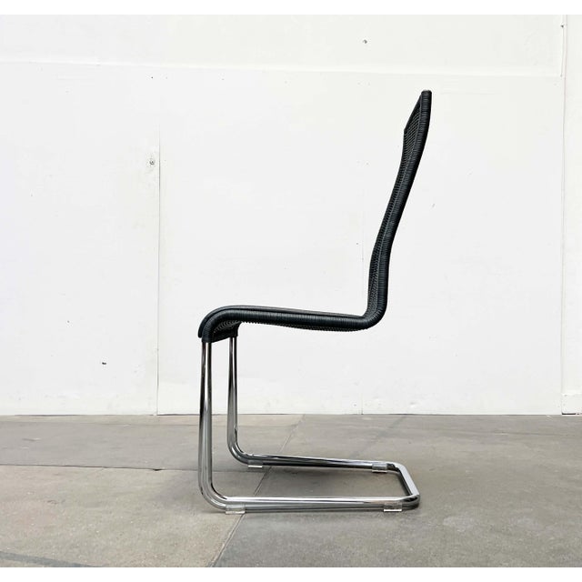 Jean Prouvé German Gray B25 Cantilever Chairs with Leather Cushions from Tecta, Set of 4 For Sale - Image 4 of 18