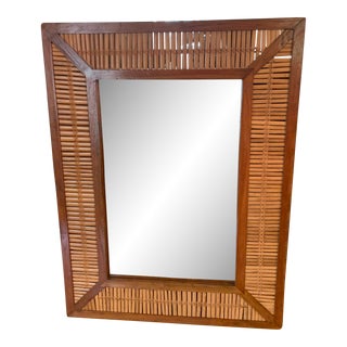 Vintage Split Reed Wall Mirror For Sale