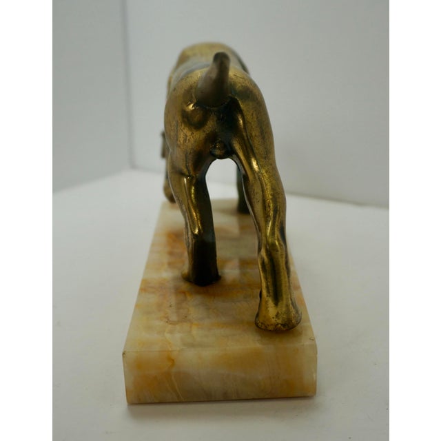 Vintage Mid-Century Brass Hunting Dog on Onyx Marble Base by New Diamond For Sale - Image 4 of 6