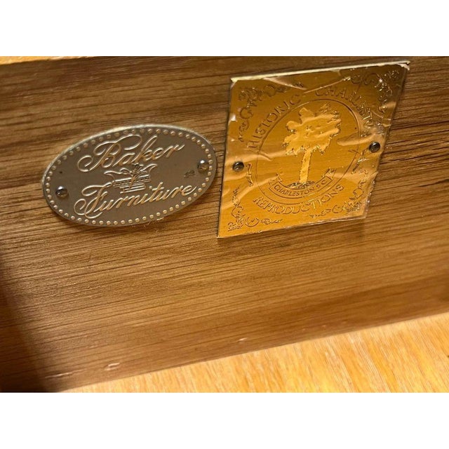 Baker History Charleston Collection Mahogany Inlaid Bow Front Sideboard. Featuring a center pull out drawer , double...