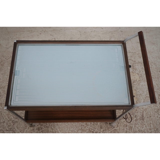 Mid-Century Modern Salton Hotable Serving Cart W. Glass Top For Sale - Image 3 of 16