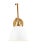 2020s Chapman & Myers by Visual Comfort Studio Wellfleet Double Arm Dome Task Sconce, Matte White & Burnished Brass For Sale - Image 5 of 5