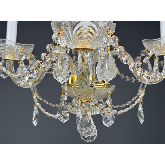 1960s Maria Theresa Style, Venetian Chandeliers, Crystal, Brass - a Pair For Sale - Image 10 of 18