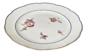 18th Century Porcelain Plate with Polychrome & Flowers from Sèvres