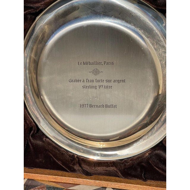 Silver Rhinoceros Plate by Bernard Buffet, 1977 For Sale - Image 9 of 11