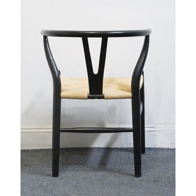 Four Hands Grass Roots Collection Solid Teak Wishbone Back Dining Arm Chair W. Rush Seat For Sale In Kansas City - Image 6 of 10