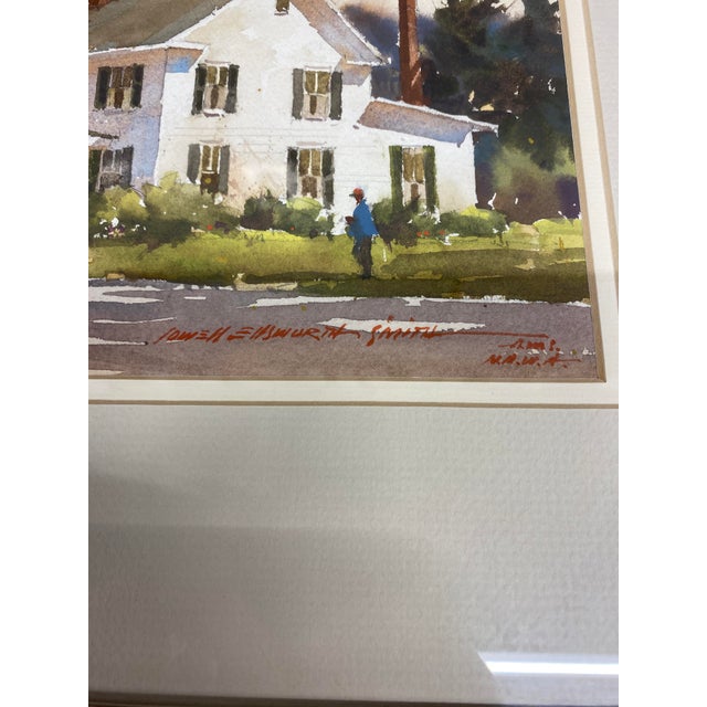 Mid 20th Century Original Watercolor Painting by Lowell Ellsworth Smith – Ohio Farmhouse Scene (Possibly Hudson, Oh) For Sale - Image 4 of 16