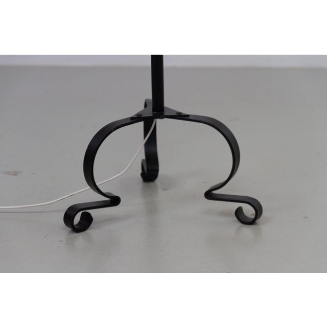 Swedish Forged Iron Tripod Floor Lamp, 1940s For Sale - Image 6 of 17
