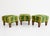 Green Set of Three Italian Footstools, Upholstered in Green & Gold Fabric, 19th C. For Sale - Image 8 of 11