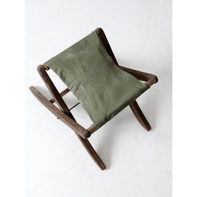 Mid-Century Modern Vintage Camp Stool For Sale - Image 3 of 10