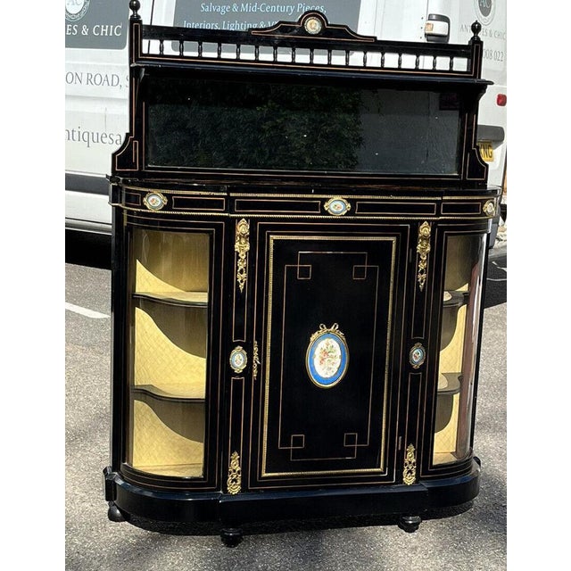 Victorian French Empire Credenza with Porcelain Plaques For Sale - Image 5 of 18