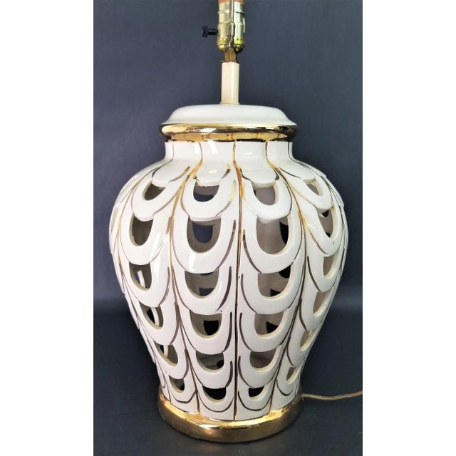 1970s Vintage Ceramic Table Lamp 2 Light by Sunset Cosco For Sale - Image 5 of 12