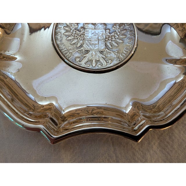 Early 20th Century Early 20th Century Sterling Silver Small Dish Tray With Maria Theresa Thaler For Sale - Image 5 of 14