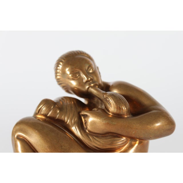 Mid-Century Modern Leda and the Swan Bronze Figurine by Kai Nielsen for L. Rasmussen, 1950s For Sale - Image 3 of 10