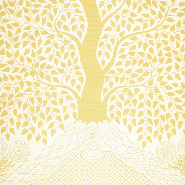 Kayon Sisal Panel is a graphic allover floral pattern that is printed on our beautifully textured Haruki Sisal wallpaper....