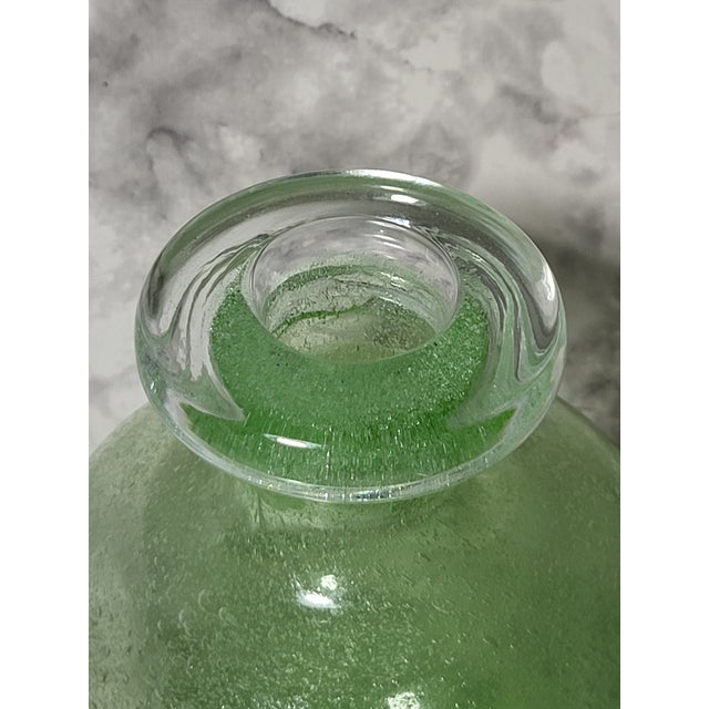 Glass Vintage Pulegoso Style Blown Glass Green Apothecary Jar For Sale - Image 7 of 12