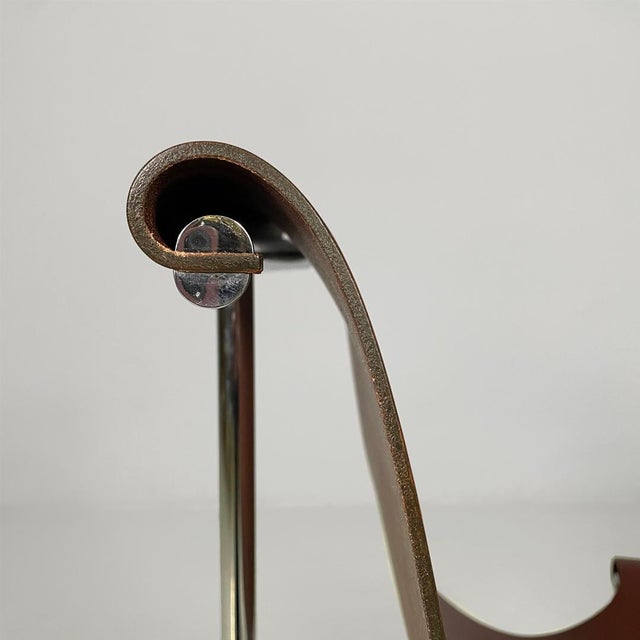 Italian Modern Leather T Chairs by Katavolos, Littell and Kelley for Icf, 1960s, Set of 4 For Sale - Image 11 of 18