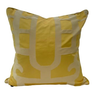 Yellow Silk Throw Pillow Cover For Sale