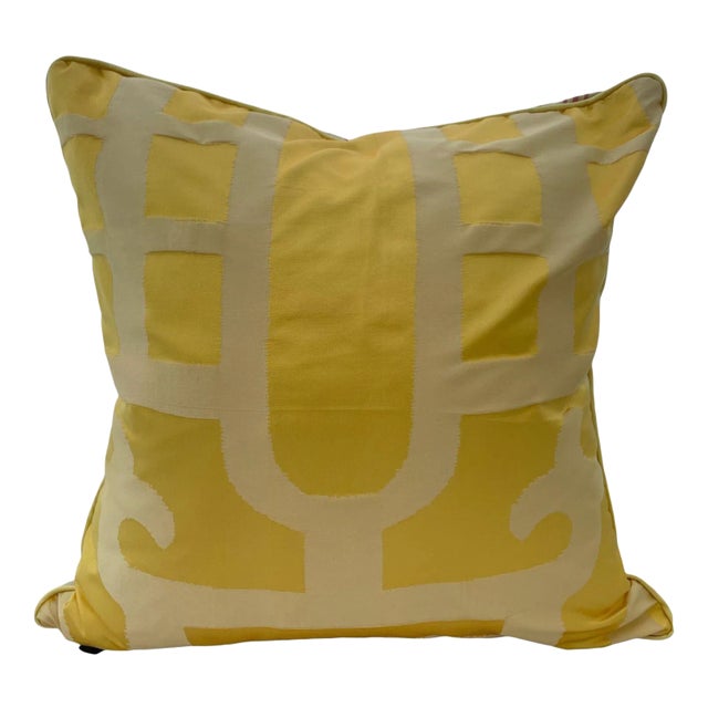 Yellow Silk Throw Pillow Cover For Sale