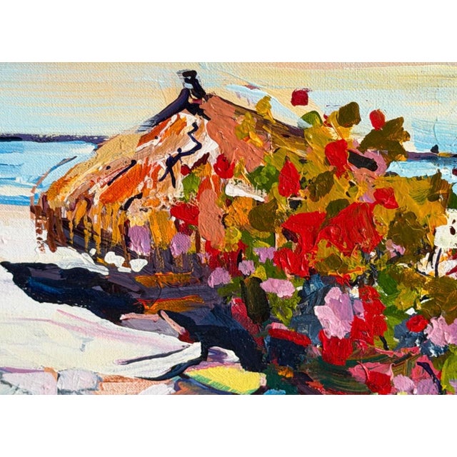 2000 - 2009 Original Rick Bond “Caribbean” Tropical Coastal Landscape Painting, Framed For Sale - Image 5 of 12