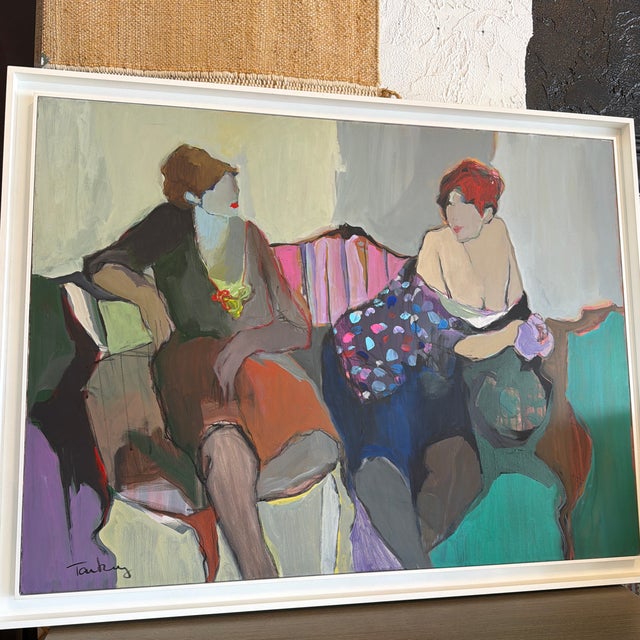 Late 20th Century Itzchak Tarkay Original Oil on Canvas For Sale - Image 9 of 11