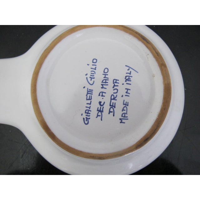 Ricco Deruta Italian Majolica Brightly Hand Painted Pottery Spoon Rest For Sale - Image 9 of 10