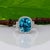 7.9Ct Blue Zircon Ring With Natural Diamond Halo: Solid 14k Gold, Size 6.75 For Sale In Columbus - Image 6 of 10