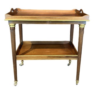 Antique French Bar Cart or Drinks Trolley With Pull-Out Leaves For Sale