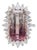 9.2Ct Bi-Color Tourmaline Ring With Lab Diamond Accents: Solid 14k Gold, 16x9mm, Size 6.75 For Sale
