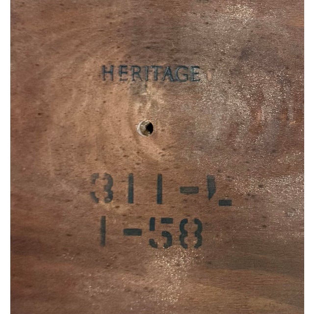 Restored Mid Century Modern Round Walnut Side Table by Heritage Henredon For Sale - Image 11 of 11
