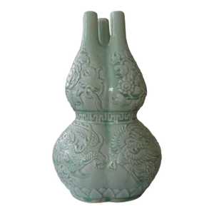 Vintage Chinese Triple Spout Double Gourd Vase